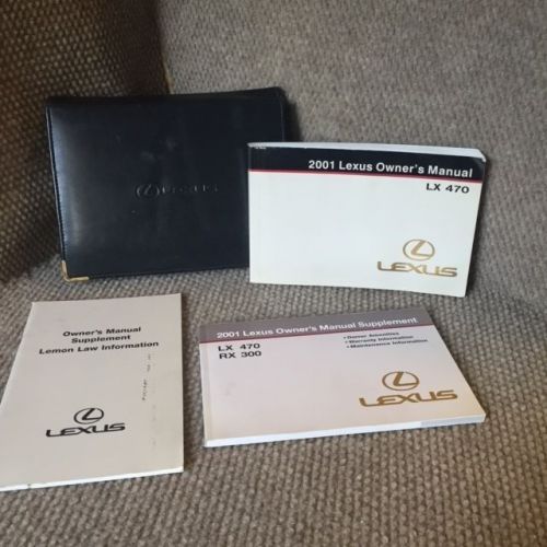 2001 lexus lx470 owners manual set with supplements and case
