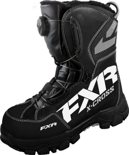 New fxr-snow x cross boa insulated/waterproof boots,black,mens us-8/womens us-10