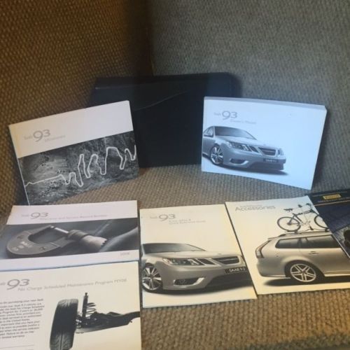 2008 saab 93 9 3 oem owners manual set with navigation book and case