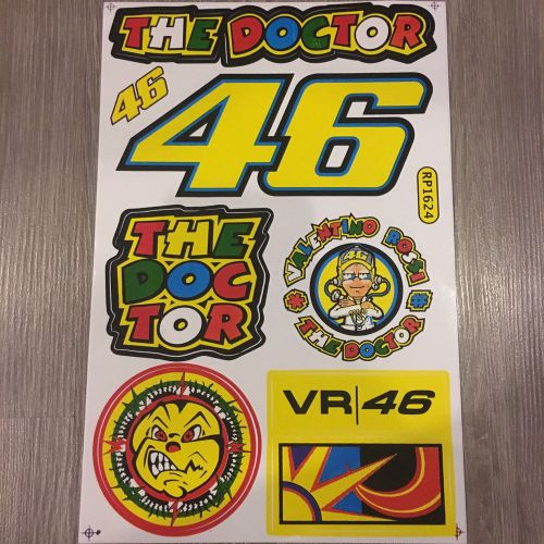 46 rossi the doctor moto-gp helmet racing stickers car bike atv motocross dirt