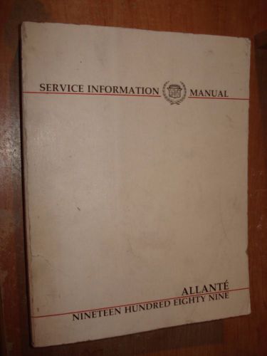 1989 cadillac allante shop manual original service repair book rare