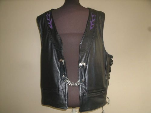 U.s made co. heavy leather biker vest--middleton ma-- size-xl-l