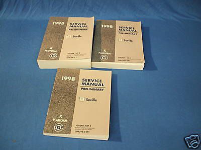 Nos cadillac seville  brand new  oem factory service manual set 1998, 3 books