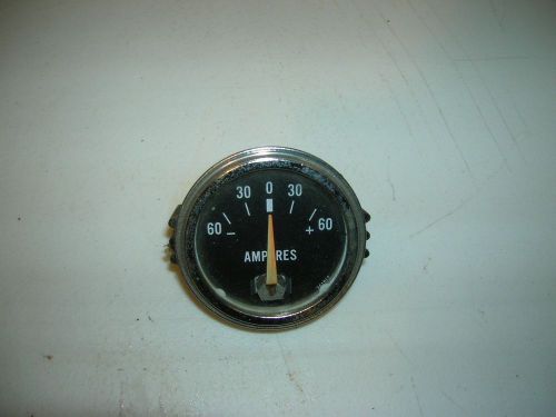 Vintage auto gauge 2&#034; amperes 60 amp black face  early window