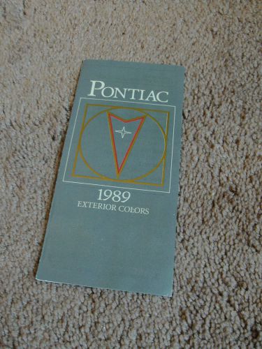 1989 pontiac exterior colors sales brochure firebird trans am grand prix paint