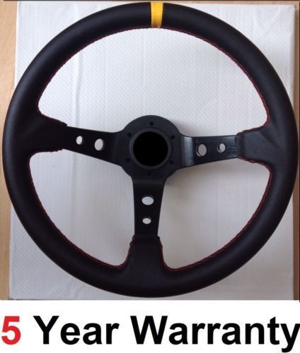 Racing leather drift rally deep dish steering wheel fit omp sparco momo boss kit