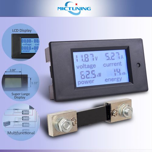 Multimeter dc lcd digital current power meter ammeter voltmeter current shunt