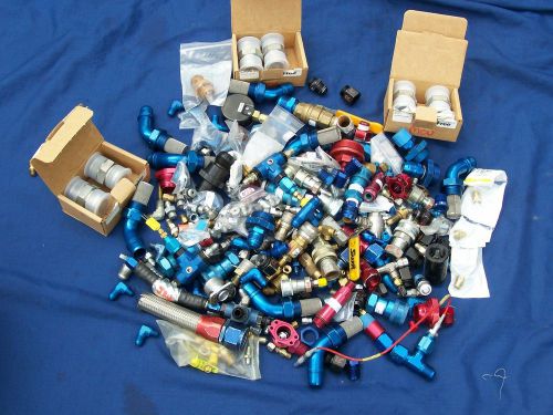 Nascar assorted lot of 250+ hose and line fittings, aeroquip, xrp, earl&#039;s,