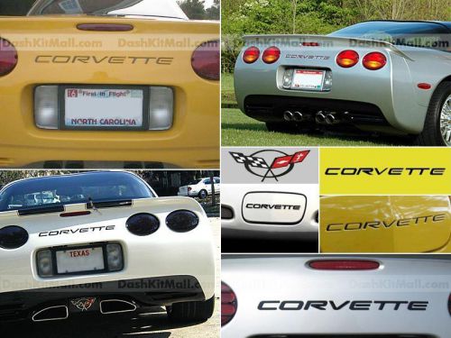 Chevy corvette c5 97-2000 01 02 03 04 black front+rear bumper letters not decals