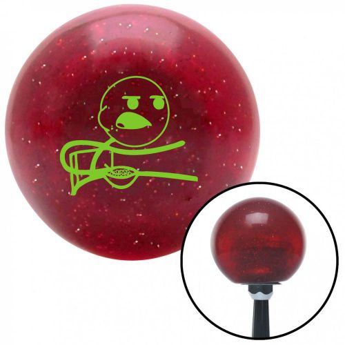 Green cereal guy red metal flake shift knob with 16mm x 1.5 insert bbc