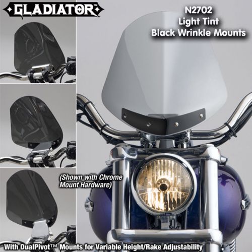 Harley fxstc softail custom 87-99 gladiator windshield lgt tint black mnts n2702