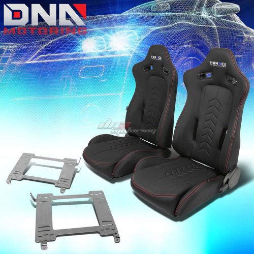 Nrg black reclinable racing seats+full stainless bracket for 90-99 mr2 w20 sw20