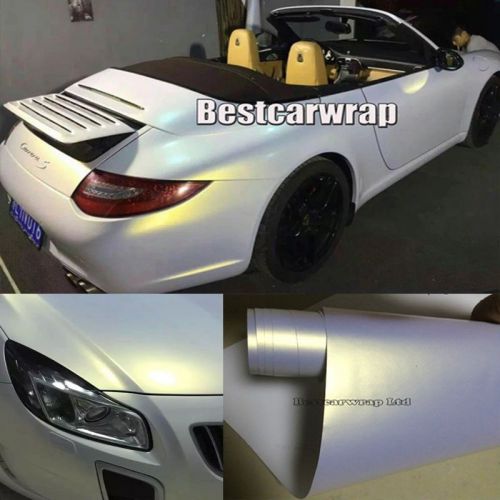 50ft x 5ft car matte satin pearl chameleon white gold vinyl film wrap sticker