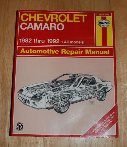 Chevrolet camaro 1982 – 1992 haynes 24016 repair manual
