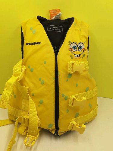 Stearns &#034;sponge bob bubbles&#034; child life jacket vest pfd 30-50lbs