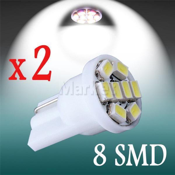 2x t10 8 smd license plate pure white 194 w5w 8 led car light bulb lamp