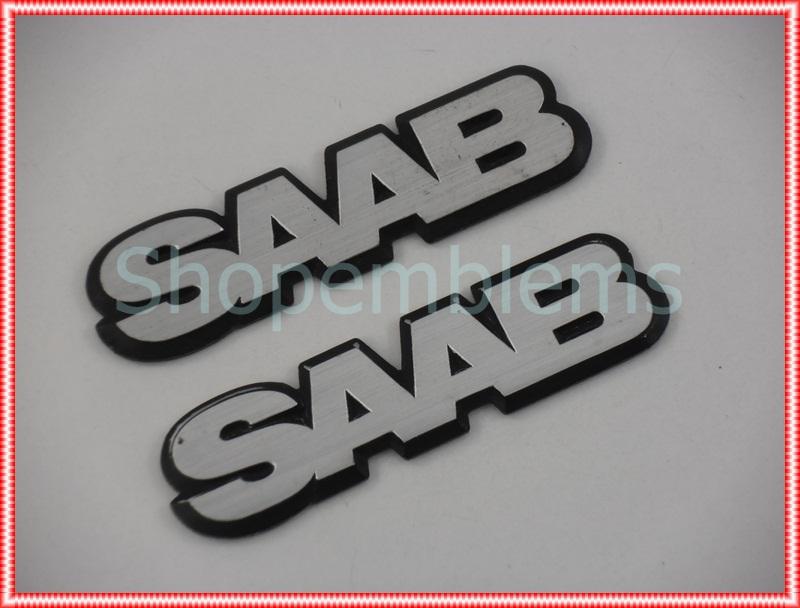 Saab 900 metal fender hood emblem 84-94 decal nameplate badge logo script oem s