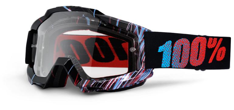 100% motocross goggles accuri red weld - clear lens