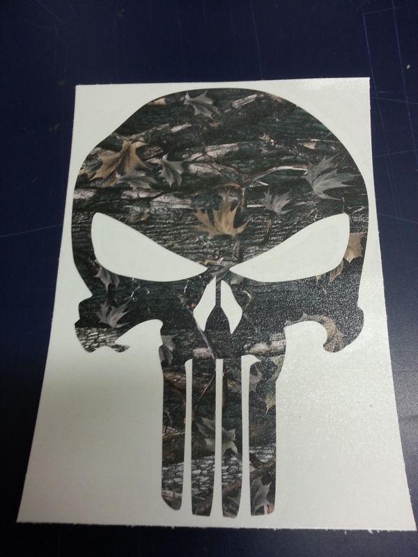 Punisher skull camo decal / sticker 4 inch camoflage