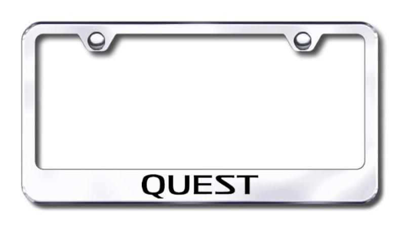 Nissan quest  engraved chrome license plate frame -metal made in usa genuine