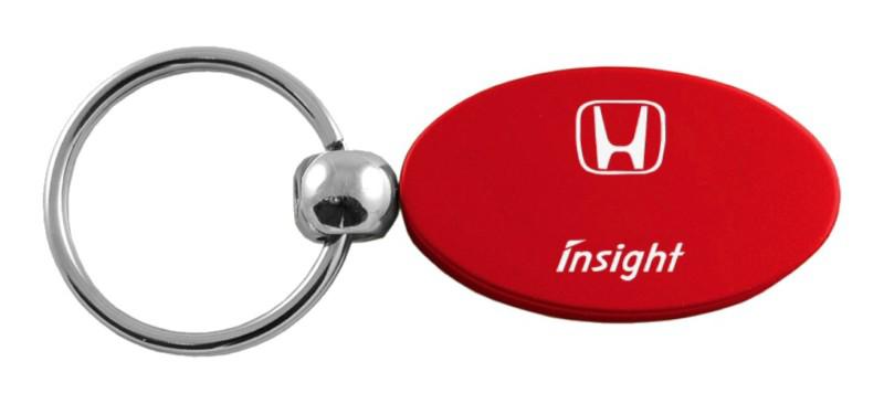 Honda insight red oval keychain / key fob engraved in usa genuine