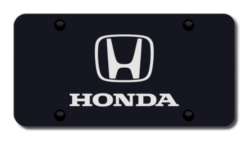 Honda laser etched on black license plate made in usa genuine