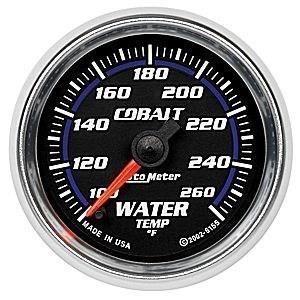 Autometer 2in. water temp; 100-260 f fse; cobalt