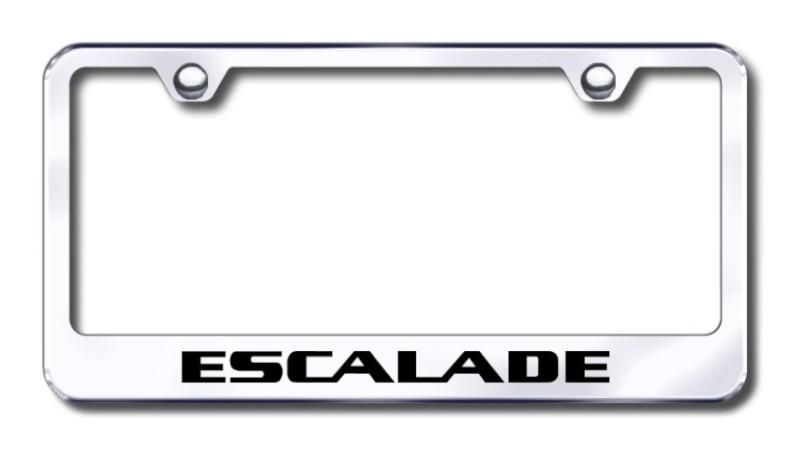 Cadillac escalade  engraved chrome license plate frame -metal made in usa genui