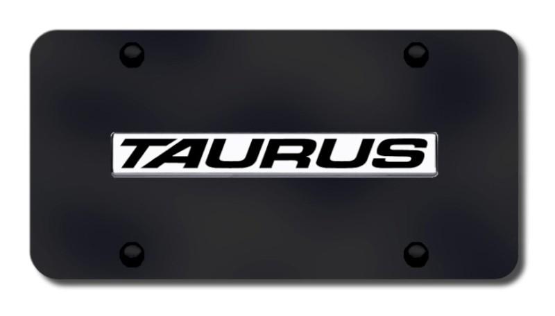 Ford taurus name chrome on black license plate made in usa genuine