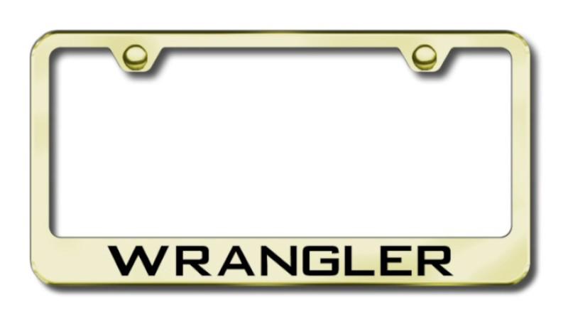 Chrysler wrangler  engraved gold license plate frame -metal made in usa genuine