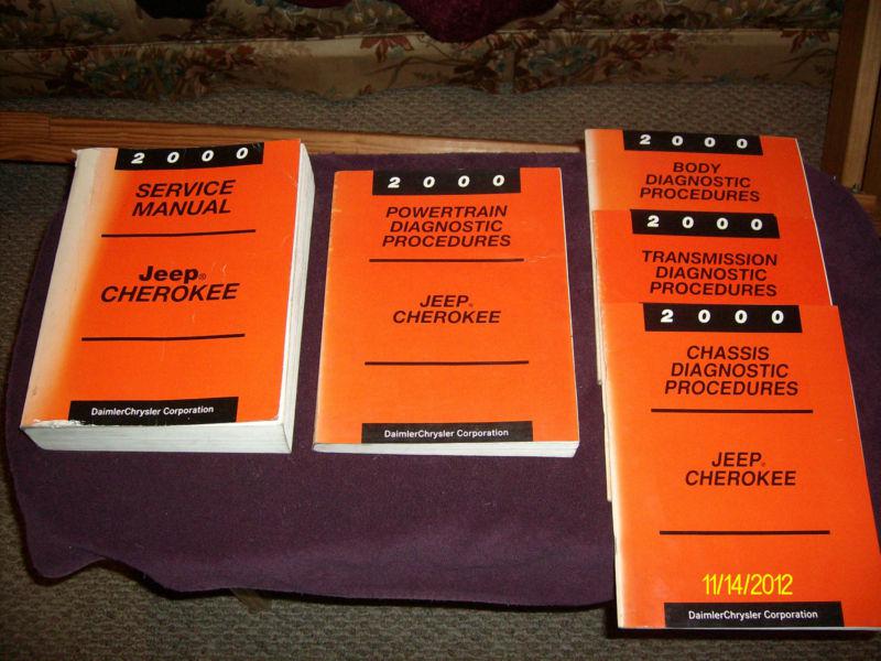 2000 chrysler jeep cherokee service repair manaul set of 5 from chrysler dealer