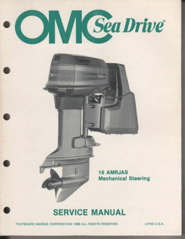 1988 omc sea drive service manual pn 507709 -16 amrjas - mechanical steering