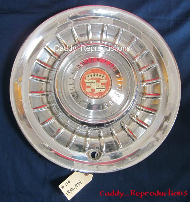 1958 - 1959 58 - 59  cadillac hubcap / wheelcover  - used - hubcap #110