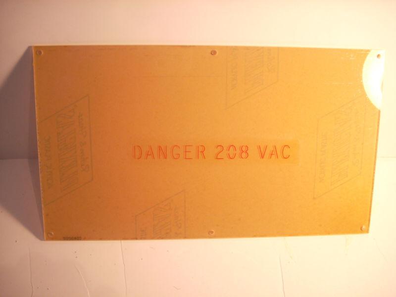 Nike hercules g.e. plastic equipment shield "danger 208 vac"