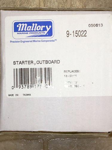 Mallory 9-14022. mercury 50-90983a1 starter