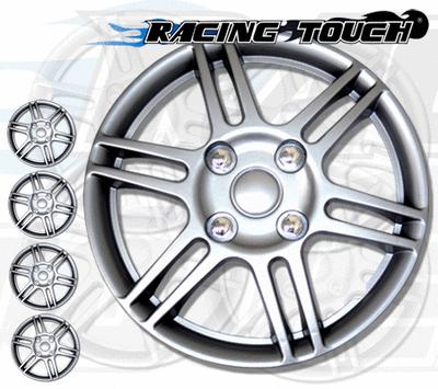 Metallic silver 4pcs set #004 14" inches hubcaps hub cap wheel cover rim skin