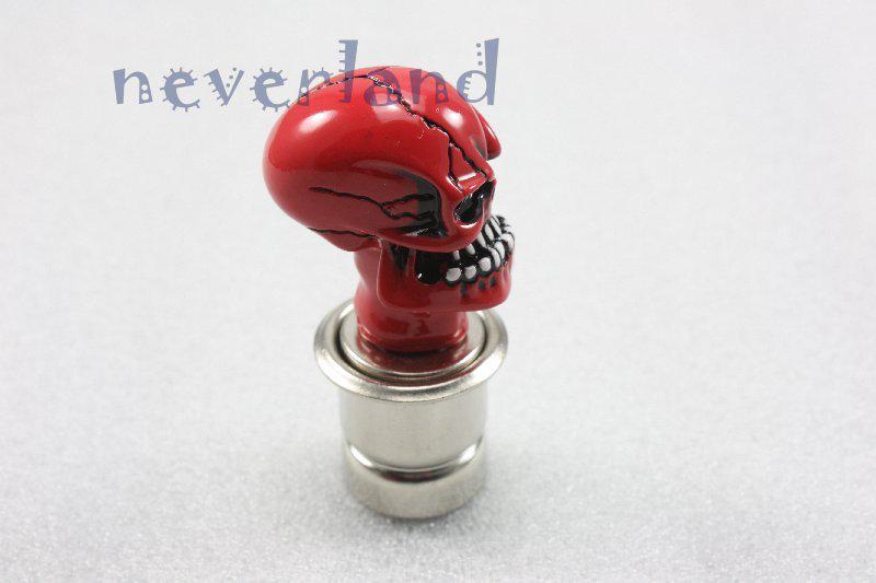 Red skull style car cigarette lighter plug scoket wicked carved