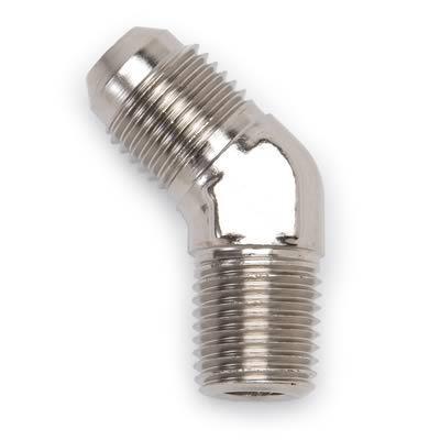 Russell 660941 fitting 45 deg -4 an male to 1/8" npt male nickel plated ea