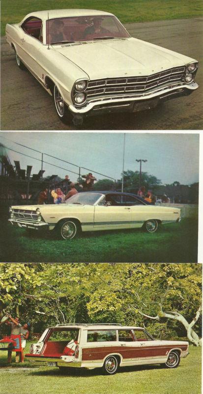 1967 ford original dealership promo post cards, set of three