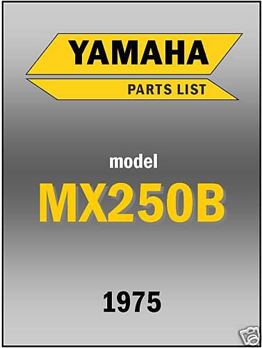 Yamaha parts manual mx250 mx250b 1975 vmx ahrma replacement spares catalog list