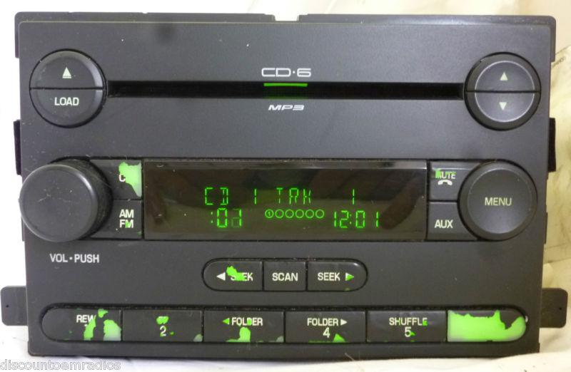 05-07 ford focus f250 f350 freestar radio 6 disc cd mp3 5s4t-18c815-ab oem *