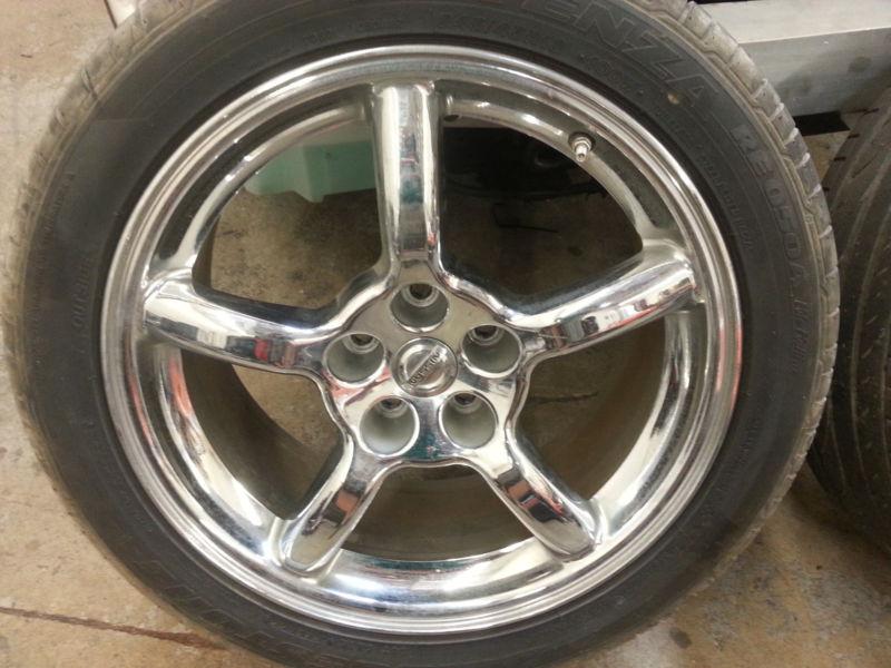 Nissan chrome 18 inch wheel with tire excellent condition rare oem factory nice