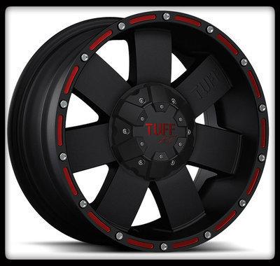 15" x 8" tuff t02 black rims wheels w/ 33x12.50x15lt nitto trail grappler tires