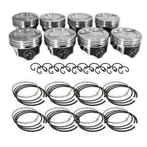 Chevy 383 style flat top pistons h860cp30 + moly rings 4.030" bore speed pro new