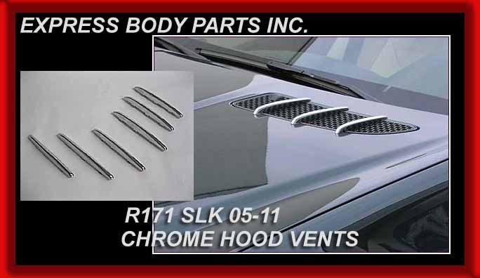 2005-2011 slk r171 slk280 slk55 chrome hood vent moldings slk350 trims fins line