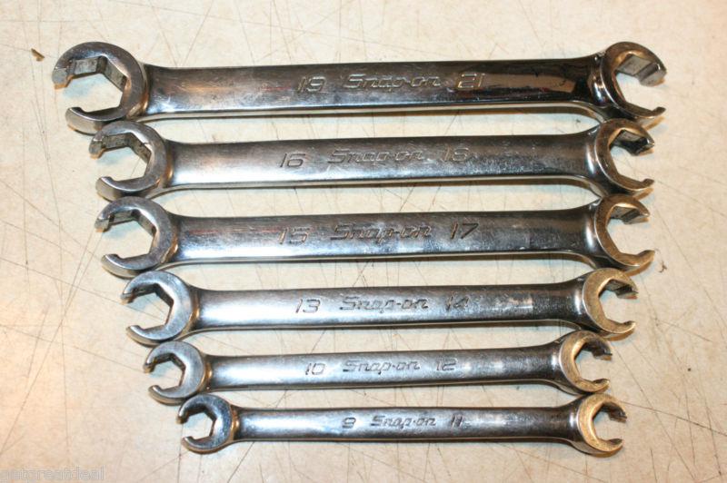 Snap-on tools metric flare nut double end 6-point wrench set 6pc 9-21mm (il)