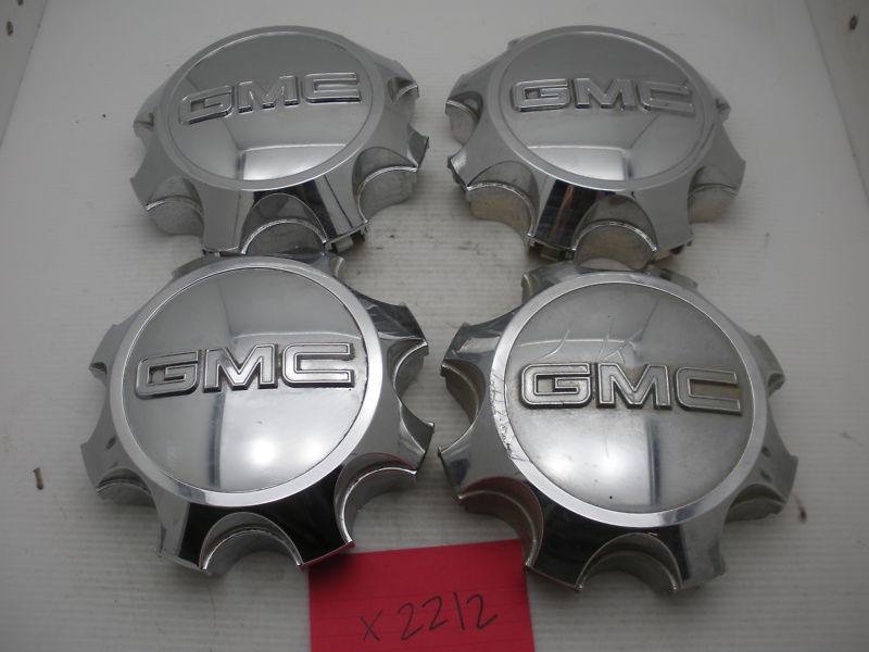Set of 4 oem 11 12 13 gmc sierra 2500 chrome 9597791 center caps hubcaps