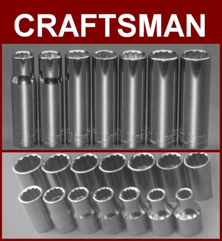 Craftsman 21.pc. 1/2" 12/pt. metric shallow/deep socket set!!!