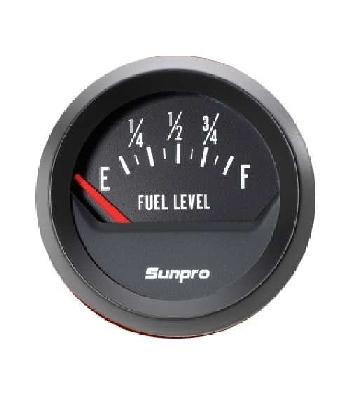 2" fuel level gauge black / black bezel new sunpro cp8219 authorized distributor
