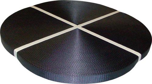 Tie-down webbing black 1" x 300'. 4500 lbs. polyester